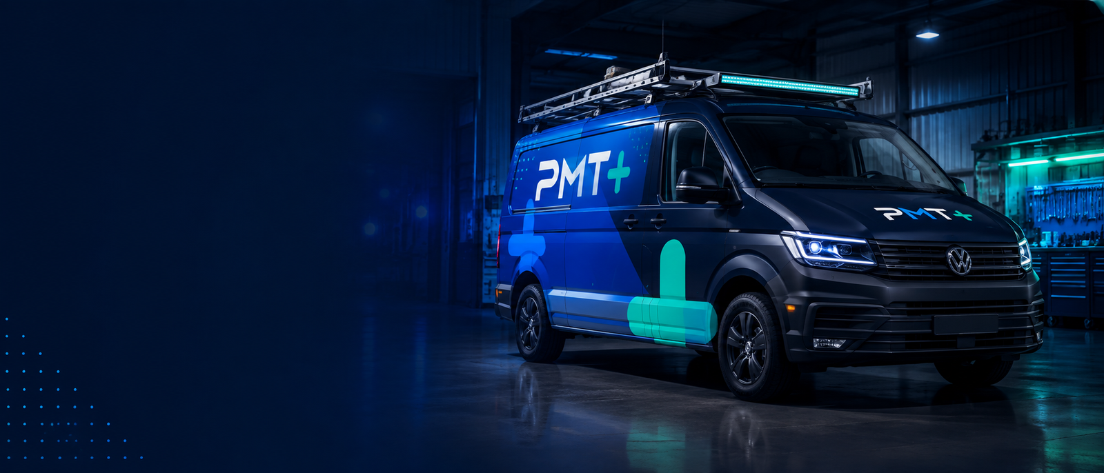 PMT+ service vehicle in workshop